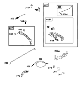 Controls Group Diagram and Parts List for 8P502-0091-H5  Briggs and Stratton Engine